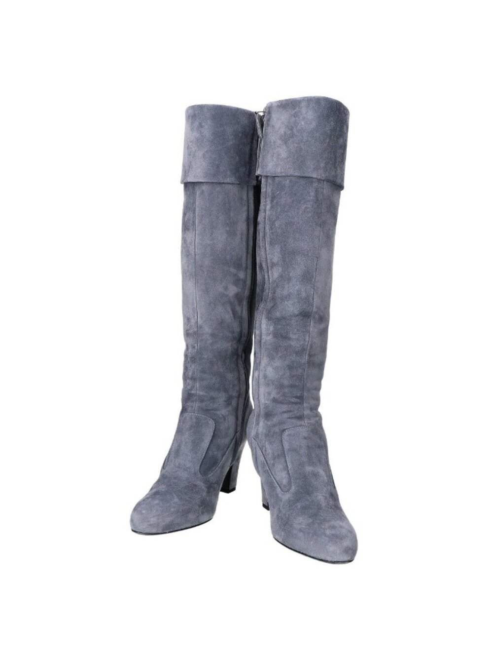 Chanel Gray Suede Long Boots